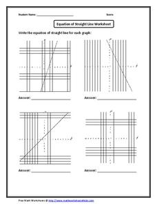 Equation of a Straight Line Worksheet Worksheet for 9th - 12th Grade ...