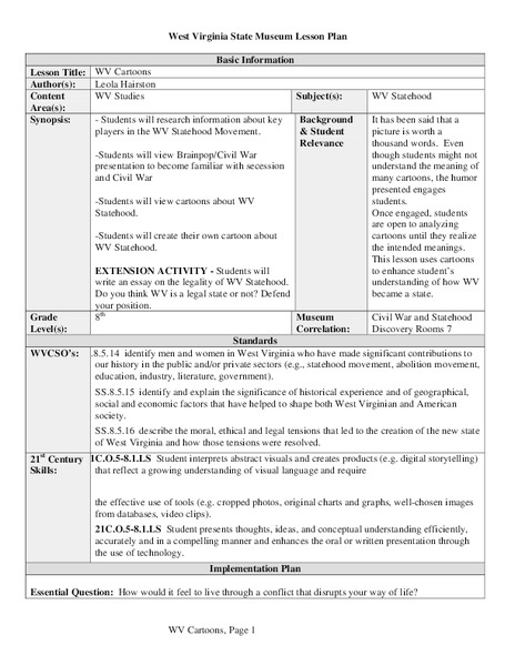 west virginia state history lesson plans worksheets