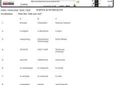 science and technology terms worksheet for 9th 11th grade lesson planet