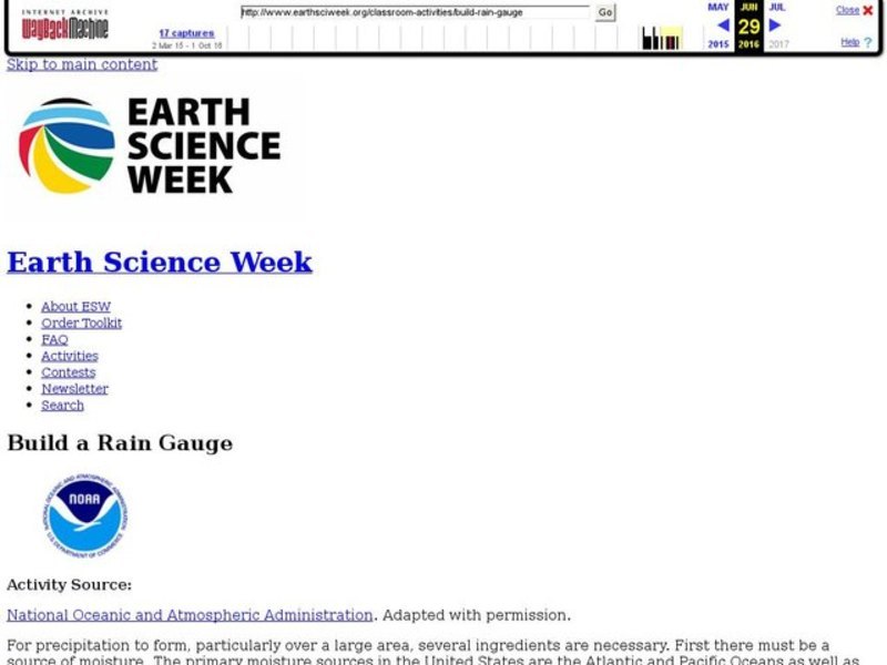 Build a Rain Gauge Lesson Plan for 5th 9th Grade Lesson