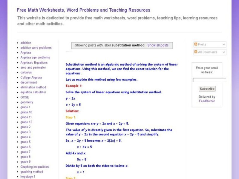 Example And Steps To Solving Linear Systems Using Substitution Example And Steps To Solving Linear Systems Using Substitution