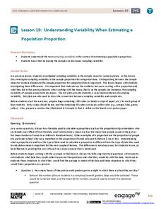 Understanding Variability When Estimating a Population Proportion Lesson Plan