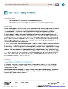 Sampling Variability Lesson Plan