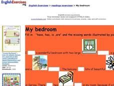 English Exercises: My Bedroom Interactive