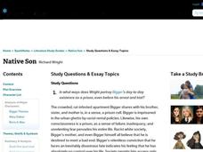 Essay For High School Students Native Son Study Questions Essay Topics Interactive Essay Thesis Statement Generator also Learn English Essay Writing Native Son Richard Wright Lesson Plans Worksheets Reflective Essay Thesis