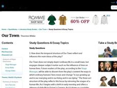 Our town essay theme