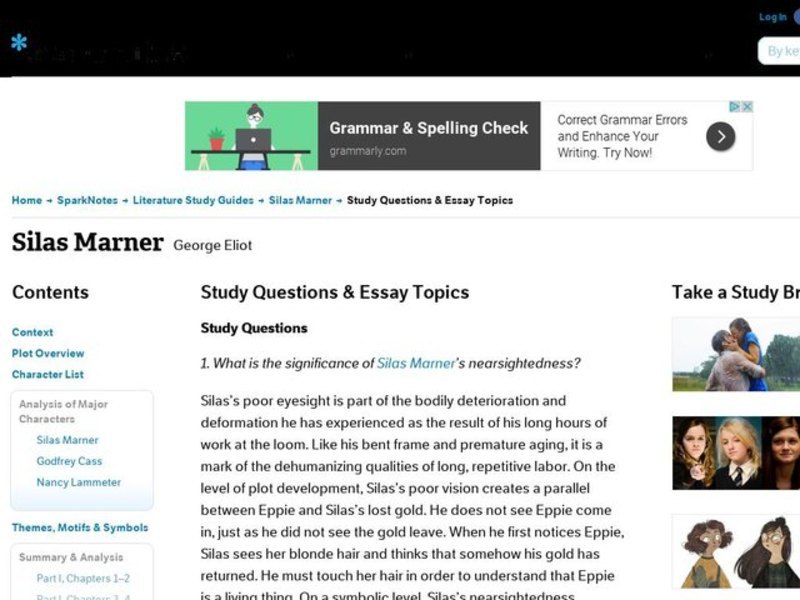 Silas marner essay questions