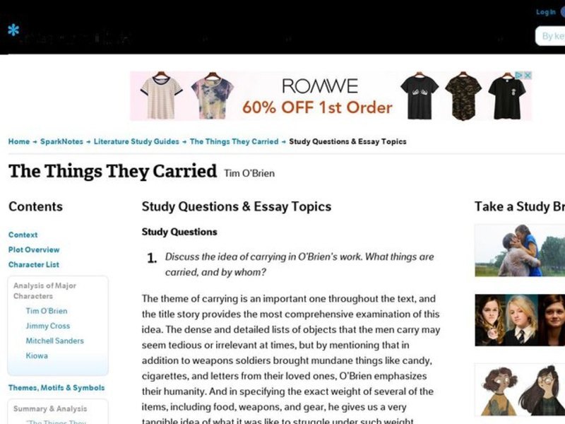 The things they carried essay questions