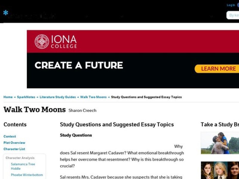Walk two moons essay