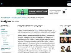 antigone study questions and essay topics interactive for 11th antigone essay topics