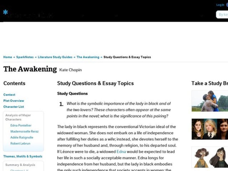 The awakening essay topics