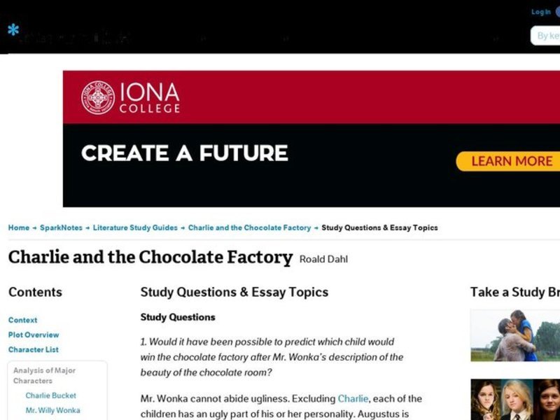 Charlie and the chocolate factory essay