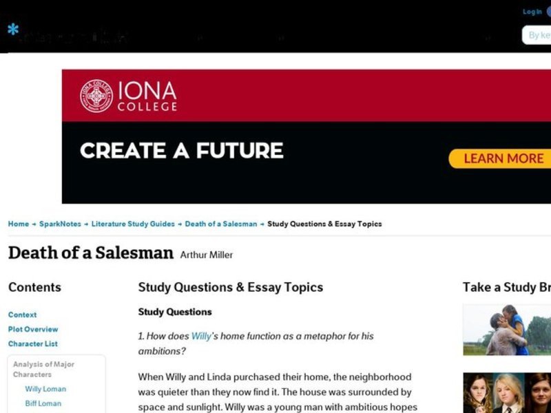 Essay topics for death of a salesman