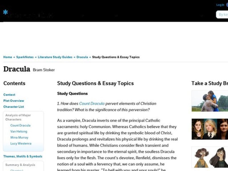 English Essays For Students Dracula Study Questions Essay Topics Interactive Dracula Study Questions Essay Topics Interactive My First Day Of High School Essay also Secondary School English Essay Dracula Study Questions Essay Topics Interactive For Th Higher Example English Essay