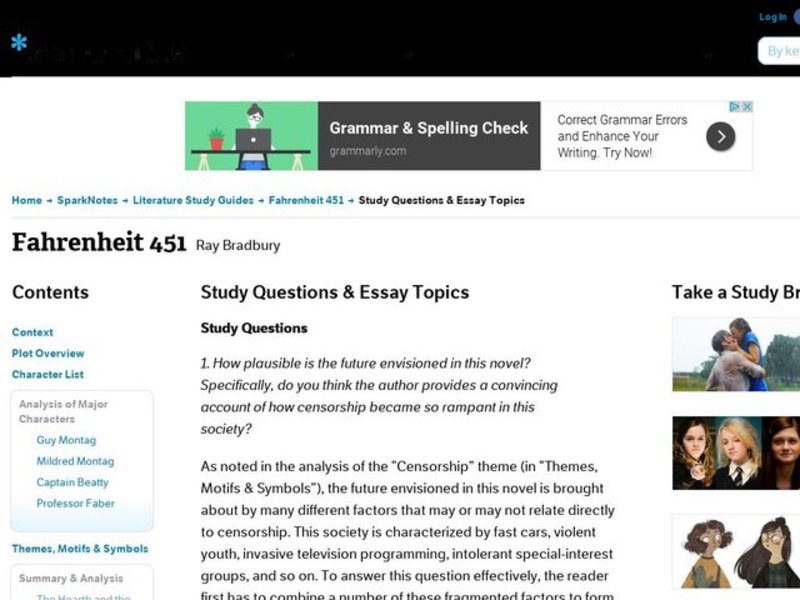 Fahrenheit 451 essay questions