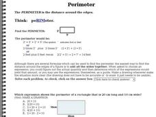 Four Rectangle Perimeter Problems Interactive for 6th - 9th Grade ...