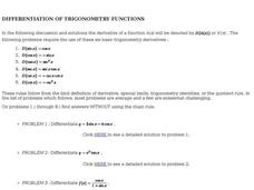 Differentiation of Trigonometry Functions Interactive