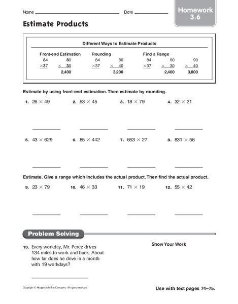 Estimation worksheets grade 7 picture