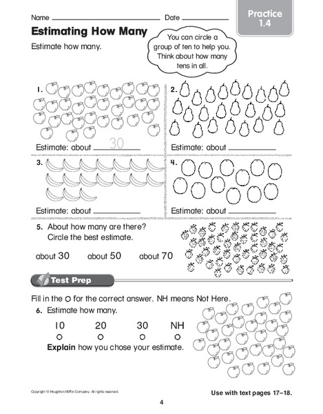 Estimating How Many Worksheet for 1st - 2nd Grade | Lesson Planet