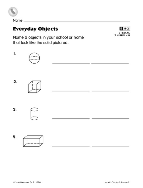 Everyday Objects Worksheet for 2nd Grade | Lesson Planet