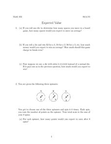 Worksheets Expected Value Worksheet expected value 5th 8th grade worksheet lesson planet worksheet