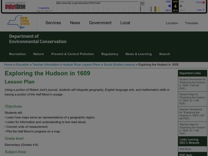 Exploring The Hudson In 1609 Lesson Plan For 4th 6th Grade Lesson Exploring The Hudson In 1609 Lesson Plan For 4th 6th Grade Lesson