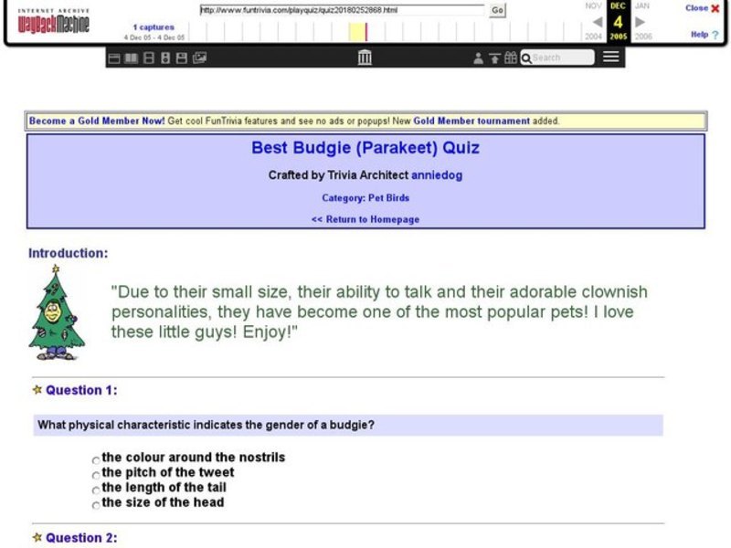 Parakeets Trivia Quiz Interactive for 5th 8th Grade Lesson