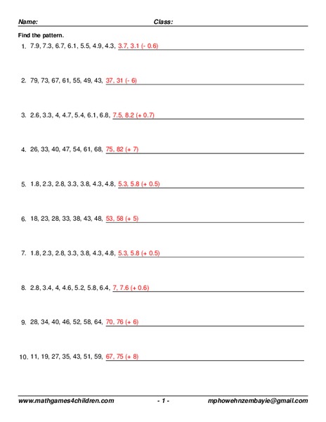 find the pattern 1 -2 3 -4 5