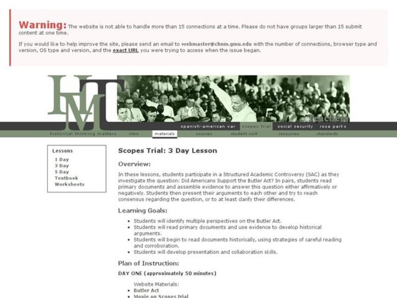 Scopes Trial 3 Day Lesson Lesson Plan for 7th 12th Grade Lesson