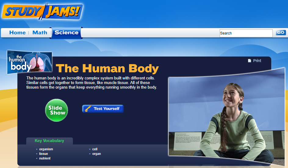 Study Jams! The Human Body Interactive for 5th 9th Grade Lesson