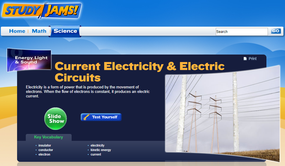 Study Jams! Current Electricity & Electric Circuits Interactive for 4th