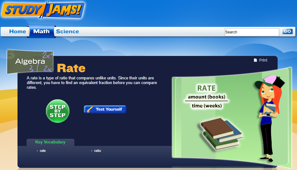 Study Jams! Rate Interactive for 4th 6th Grade Lesson