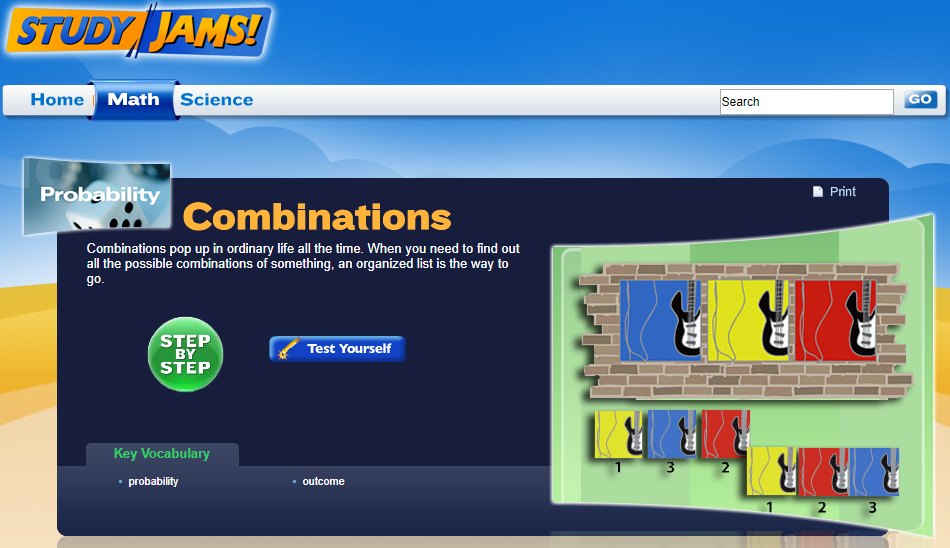 Study Jams! Combinations Interactive for 5th 9th Grade Lesson