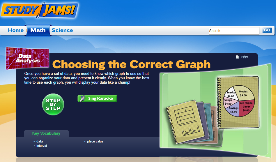 Study Jams! Choosing the Correct Graph Interactive for 4th 8th Grade
