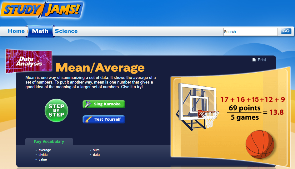 Study Jams! Mean/Average Interactive for 4th 7th Grade Lesson