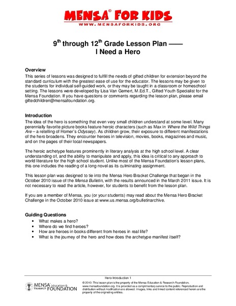 heroic archetypes lesson plans worksheets reviewed by teachers the odyssey unit plan