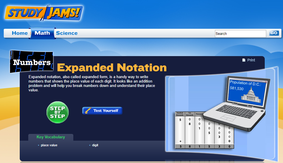 Study Jams! Expanded Notation Interactive for 3rd 5th Grade Lesson