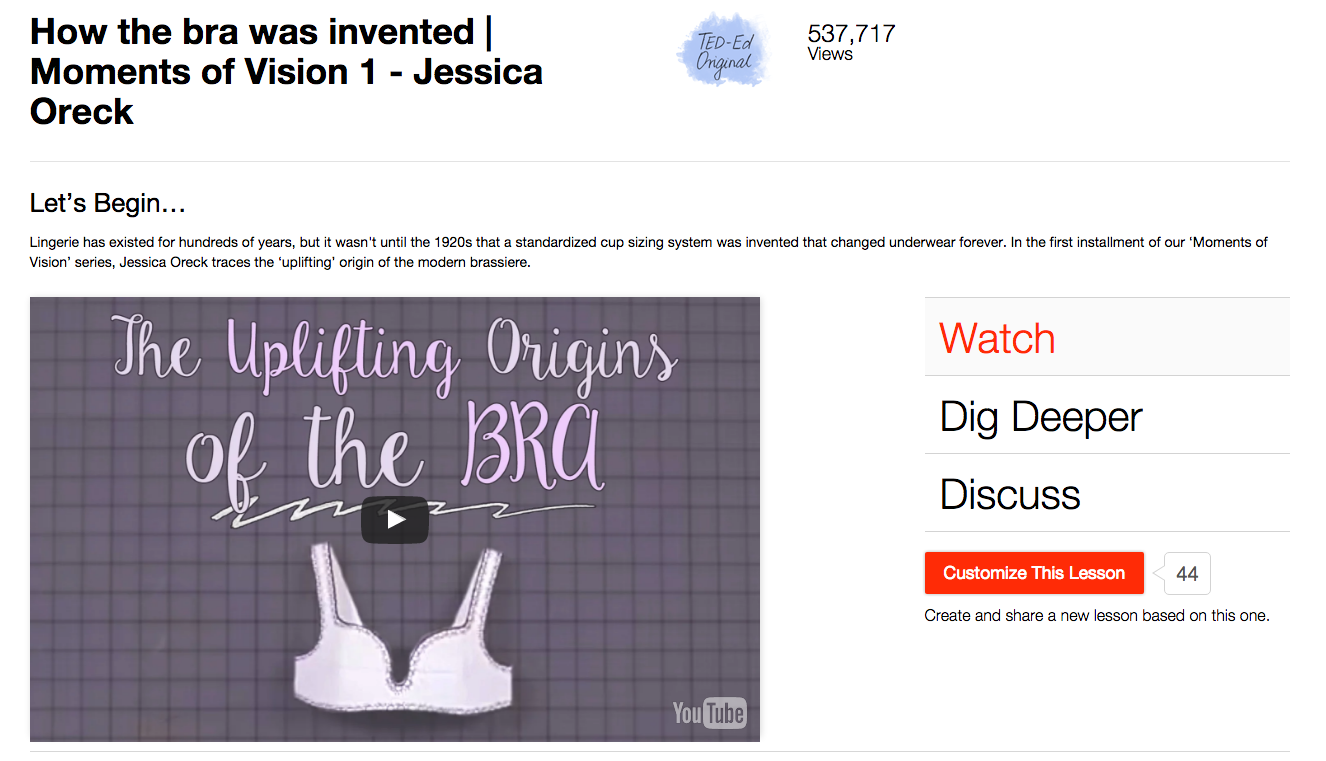 How the Bra Was Invented Instructional Video for 9th Higher Ed