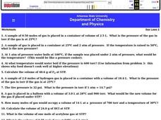 Gas Laws Worksheet