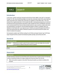 Grade 9 ELA Module 4, Unit 1, Lesson 9 Lesson Plan for 9th Grade ...