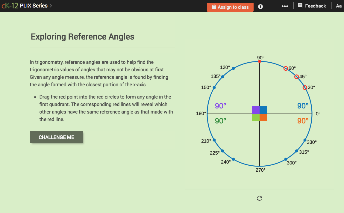 Reference Angles and Angles in the Unit Circle Exploring Reference
