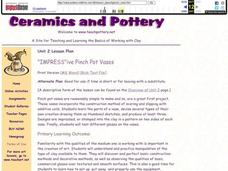 "IMPRESS"ive Pinch Pot Vases Lesson Plan