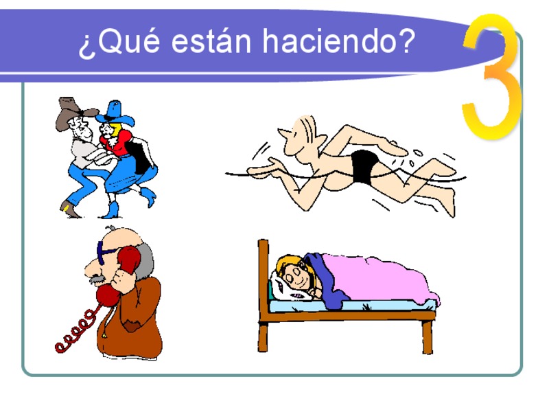Que esta haciendo?, part 3 PPT for 3rd 12th Grade Lesson
