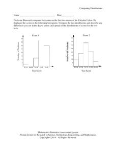 Comparing Two Data Sets Lesson Plans & Worksheets
