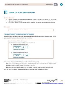 From Ratios to Rates Lesson Plan