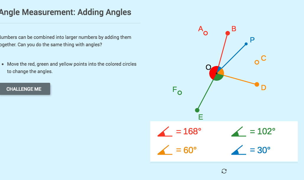 Angle Measurement Adding Angles Interactive for 9th 12th Grade