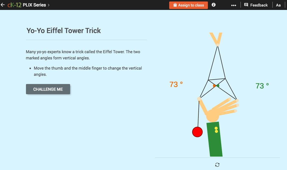 Vertical Angles YoYo Eiffel Tower Trick Interactive for 7th 12th
