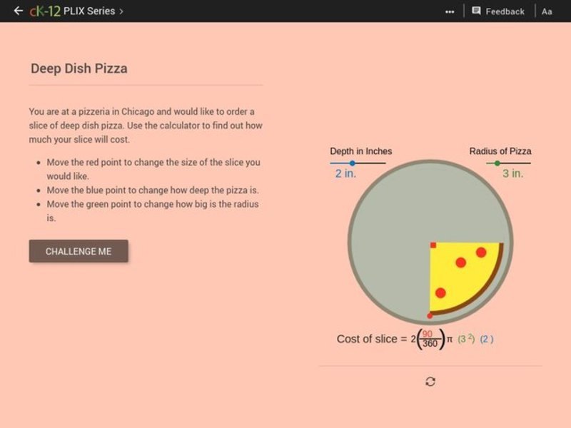 Linear Equations Deep Dish Pizza Interactive for 6th 9th Grade