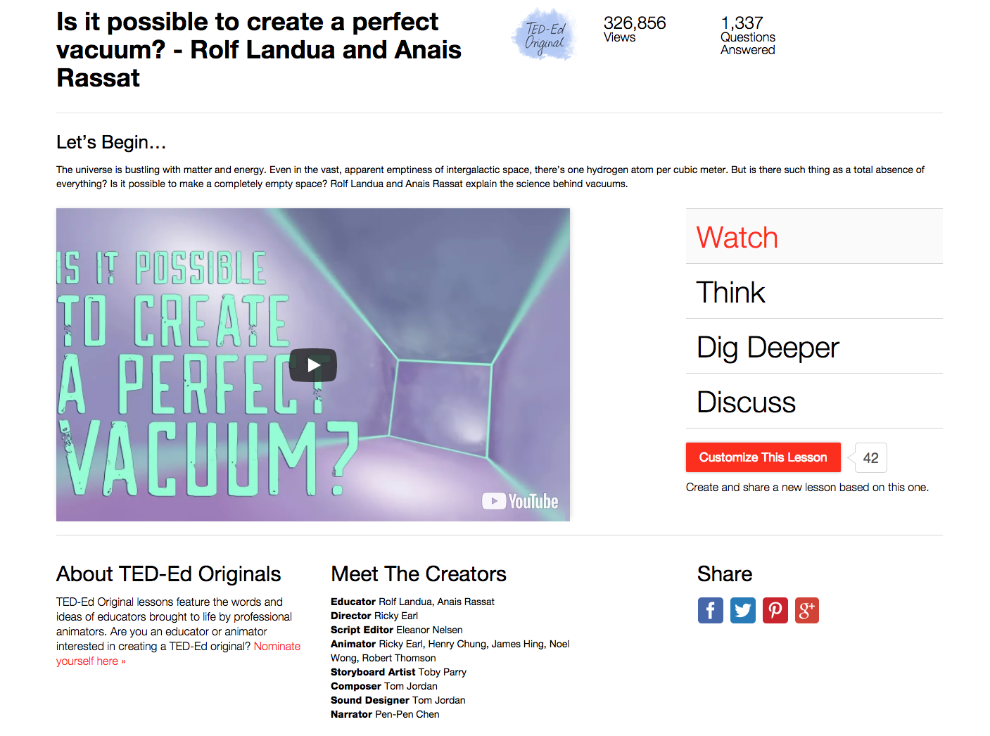 Is it Possible to Create a Perfect Vacuum? Instructional Video for 7th