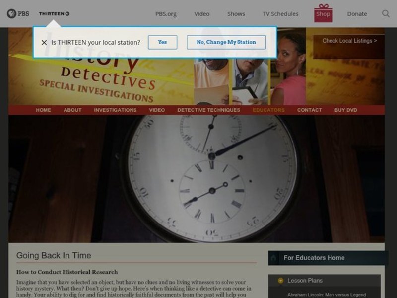 Going Back In Time Activity for 6th 12th Grade Lesson